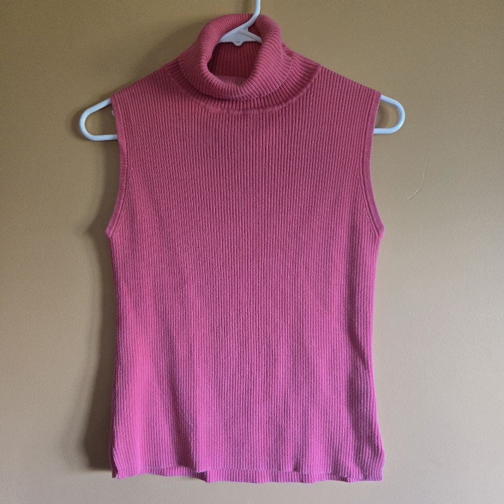 Pierre Cardin ink Sleeveless Turtleneck Sweater PTP=14-17"